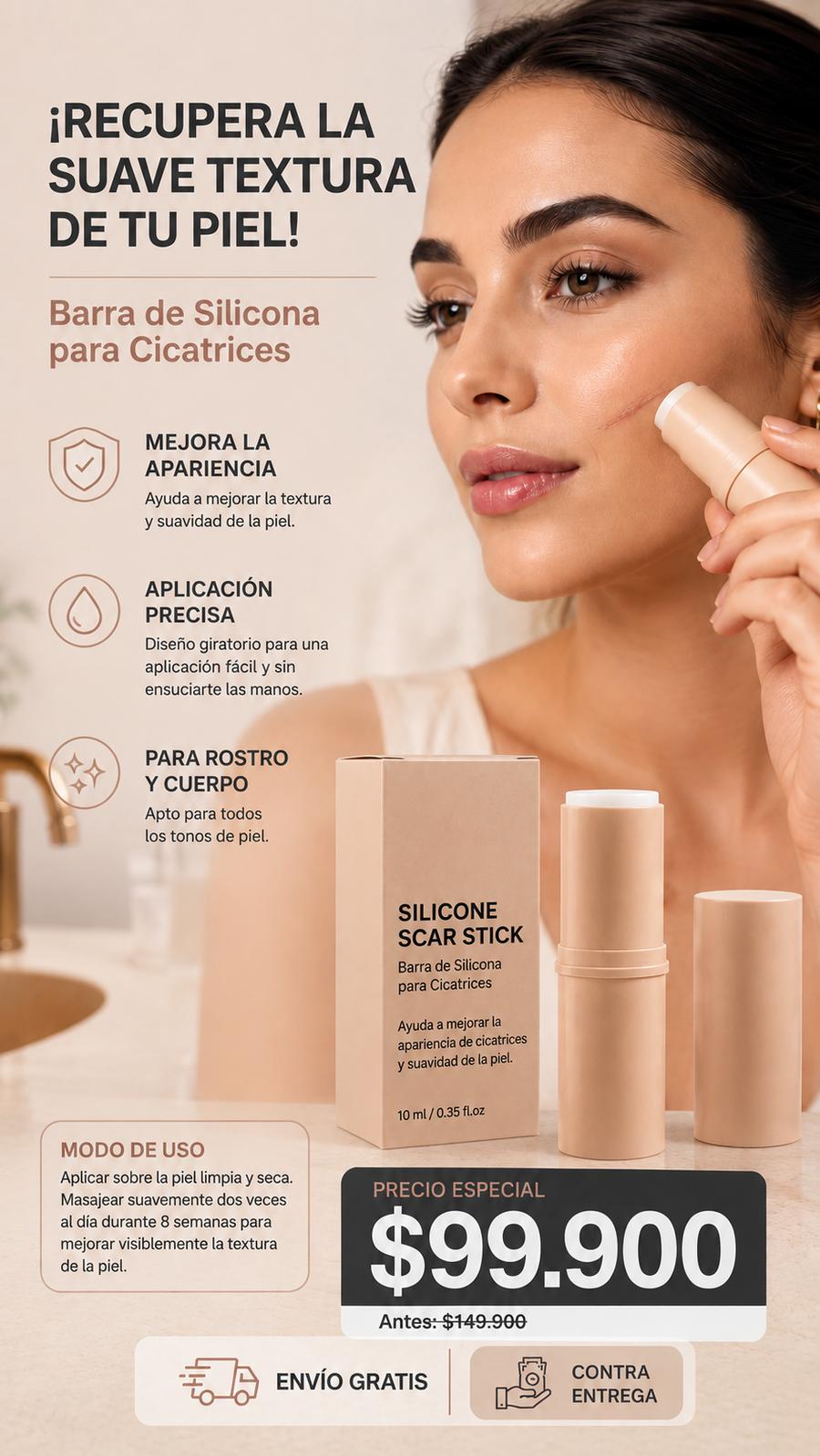 ScarSilk™ Barra de Silicona para Cicatrices